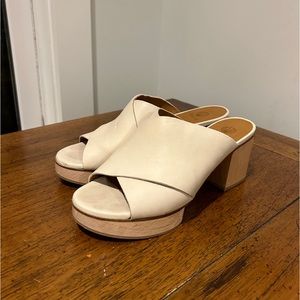 COCLICO Platform Heel Slip-On Clogs, Size 38
